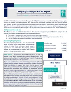 Page one of property owner bill of rights brochure