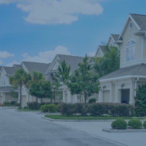 Picture of neighborhood with similar homes in a row