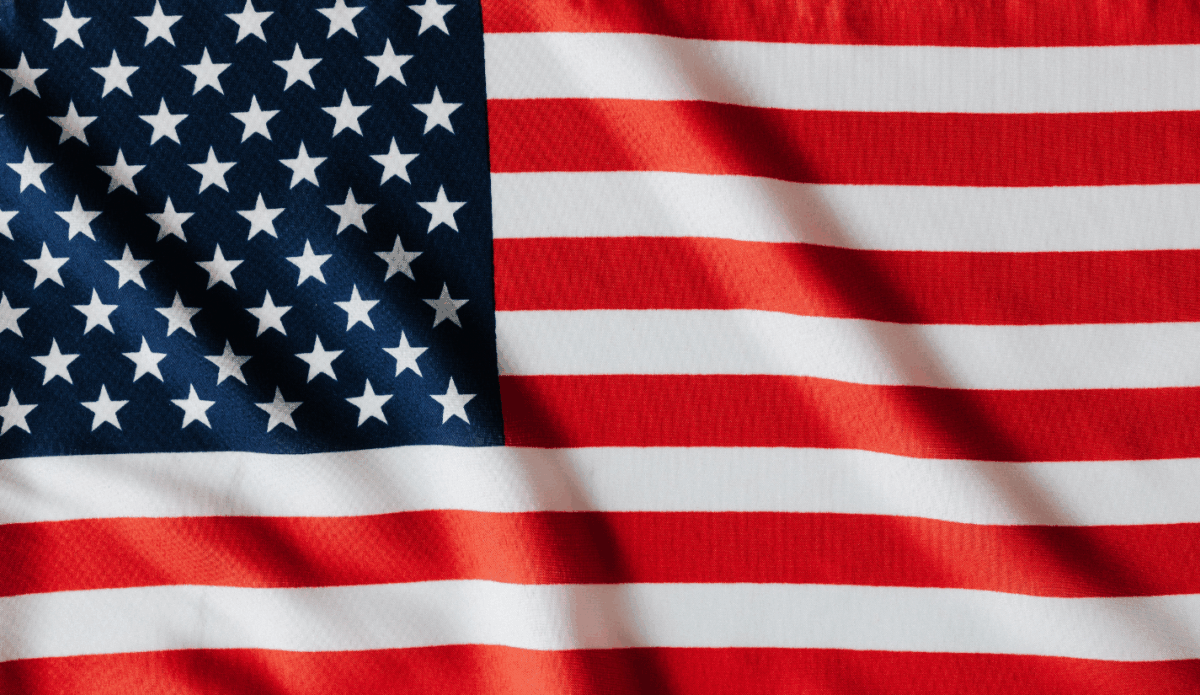 American flag displayed on flat surface