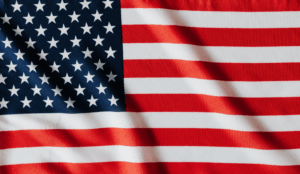 American flag displayed on flat surface